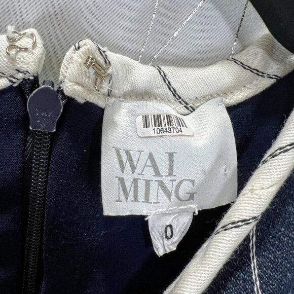 Wai Ming Navy Pinstriped Joy Dress $425 - Picture 9 of 9